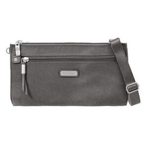 Baggallini Transit Bagg RFID Crossbody Wristlet Charcoal Grey Nylon NWT